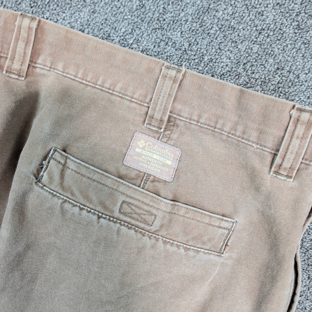 Columbia Gorpcore Utility Canvas Pants 44x32 Brown Rugged Workwear Hiking Cargo - Picture 8 of 13